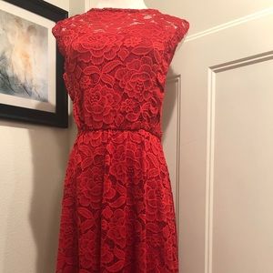 Lauren Conrad Red Lace Dress XL